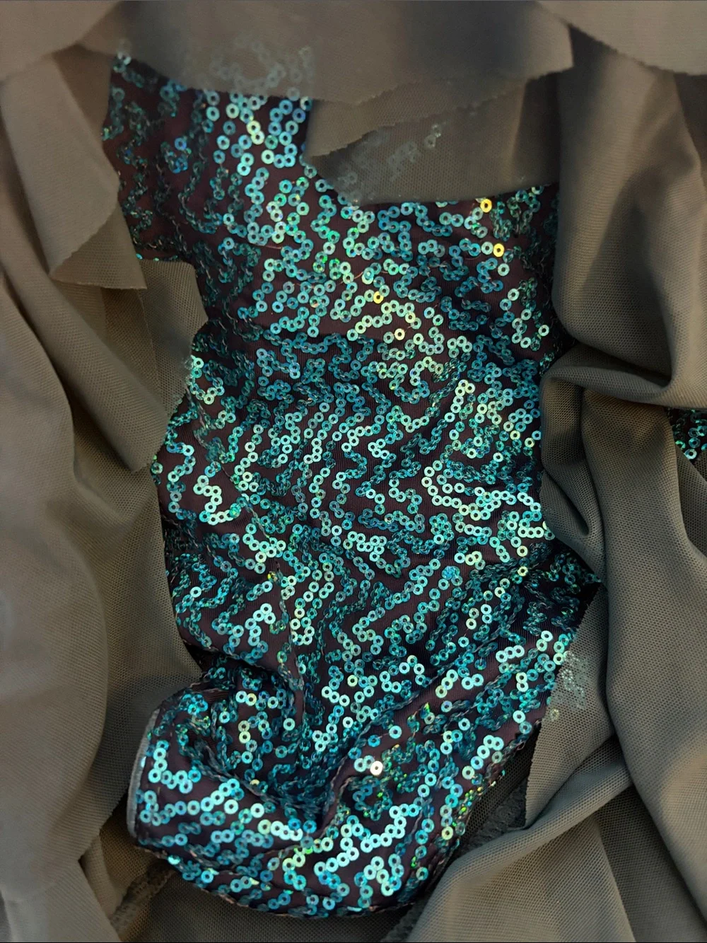 Teal One-Shoulder Ruffle Dance Dress